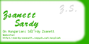 zsanett sardy business card